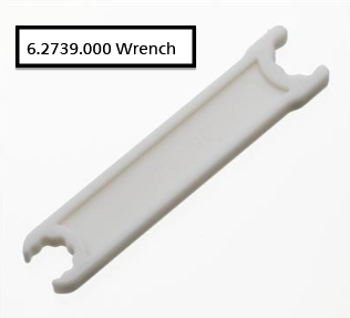 A white plastic wrench with a black text

Description automatically generated